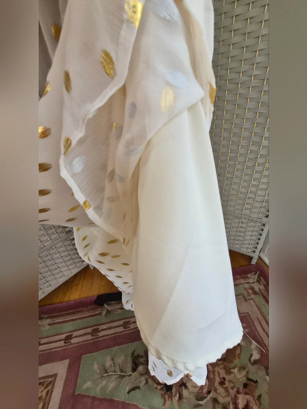 VICI Cream Dress with Gold Dot Detail - Picture 5 of 7